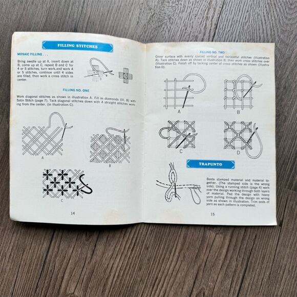 Vintage 1960s American Thread The ABC of Embroidery Book Star No 221 Craft 35 Pg - Picture 6 of 12